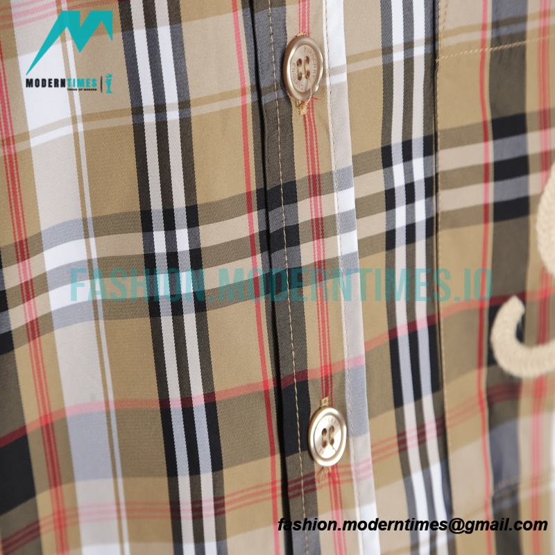 Burberry - New Pocket Embroidered Striped Long-sleeved Shirt T-shirt Burberry - New Pocket Embroidered Striped Long-sleeved Shirt T-shirt